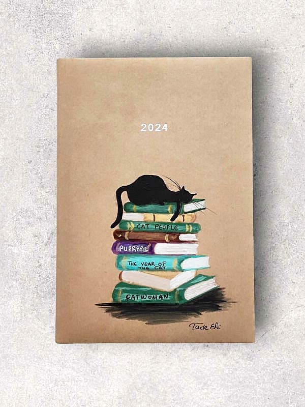 Ημερολόγιο Cat on Bookpile