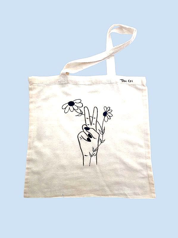 Tote bag Whale love